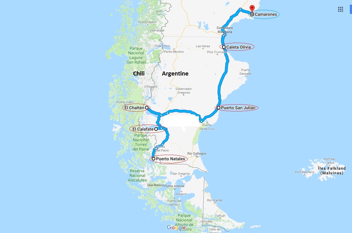carte route patagonie